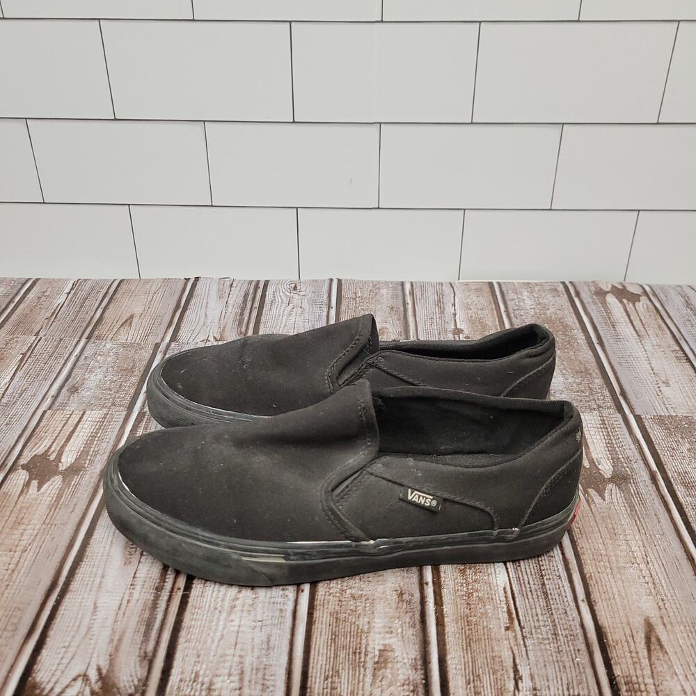 Vans Womens Black Slip On Sneakers Size 8.5 Classic Skate Casual Shoes